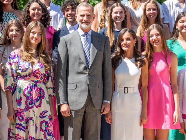 Los Reyes, acompañados de la Princesa de Asturias y la Infanta Doña Sofía durante la audiencia al Patronato de la Fundación Comité Español de los Colegios del Mundo Unido