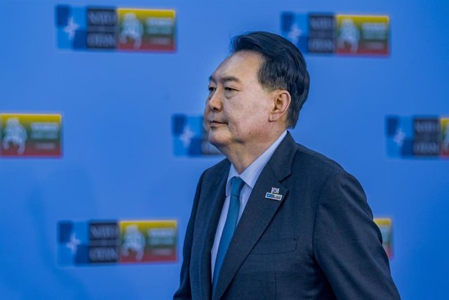 El presidente de Corea del Sur, Yoon Suk Yeol, en la cumbre de la OTAN en Vilna (Lituania)