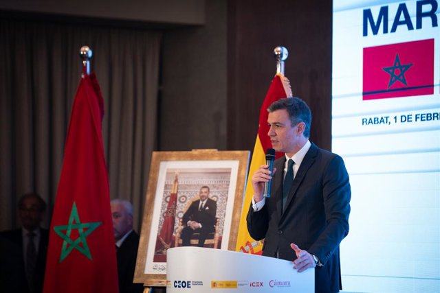 Archivo - El president de Govern central, Pedro Sánchez, intervé en l'acte de clausura del Fòrum Empresarial Espanya-el Marroc al Rabat