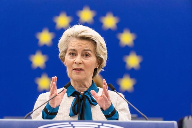 Archivo - 18 January 2023, France, Strasbourg: Ursula von der Leyen, President of the European Commission, speaks during a plenary session at the EU Parliament. Photo: Philipp von Ditfurth/dpa