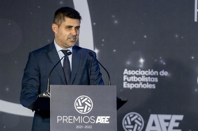 Archivo - El presidente de la Asociación de Futbolistas Españoles, David Aganzo