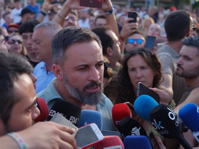 El presidente de Vox y candidato a las elecciones generales, Santiago Abascal, en Toledo