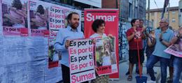 Los candidatos de 'Sumar' al Congreso y Senado por La Rioja, Diego Mendiola y Eunate García, en La Barranca