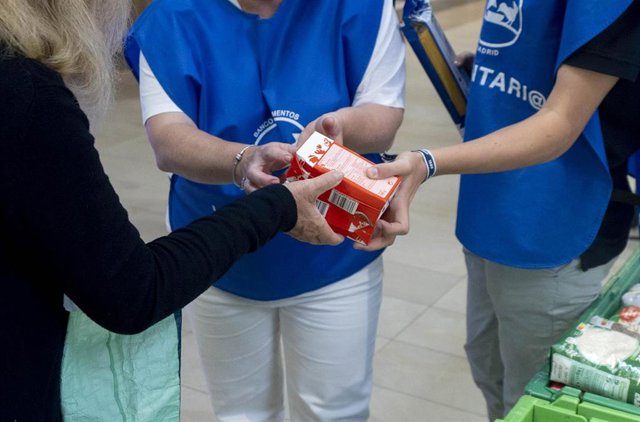 Archivo - Alimentos donados al Banco de Alimentos, fotografía de archivo