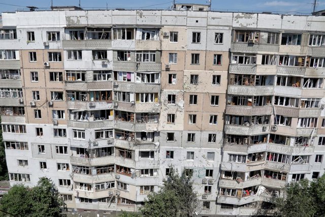 Archivo - Un edifici d'Odessa (Ucraïna) afectat per un atac rus