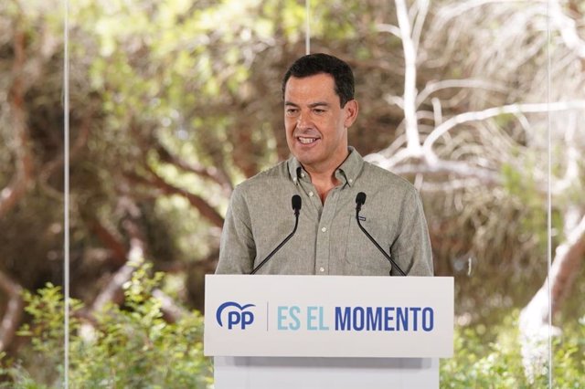 El presidente del PP andaluz y de la Junta, Juanma Moreno, este miércoles