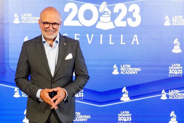 Archivo - Imagen de archivo del CEO de la Academia Latina de Grabación, Manuel Abud, en la presentación de la Gala de los Grammy Latinos que acogerá Sevilla el próximo mes de noviembre y de la agenda de actividades 'Latin Grammy' a 04 de mayo del 2023. 