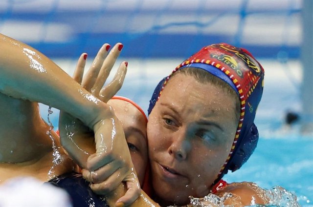 Cristina Nogué, en un partido con la selección española.