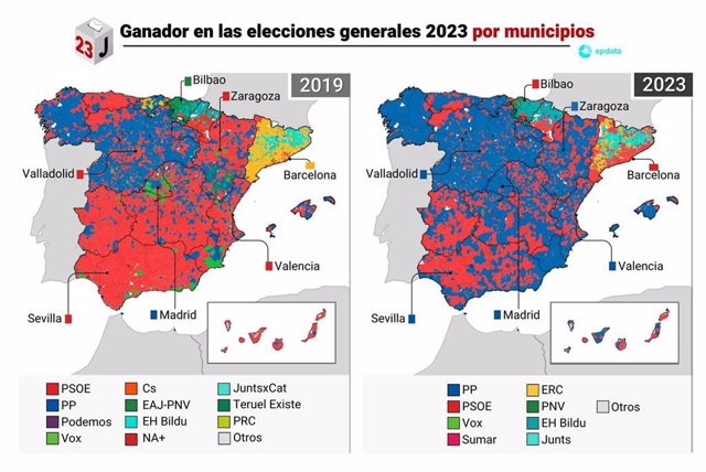 Resultados en las elecciones generales del 23 de julio de 2023, municipio a municipio