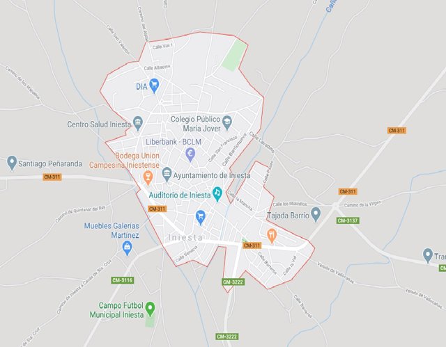 Archivo - Mapa de la localidad de Iniesta (Cuenca)
