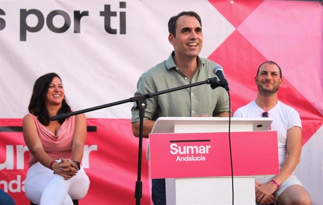 Toni Valero, en el acto del cierre de campaña de Sumar en Málaga (Foto de archivo).