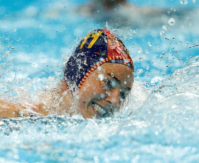 El equipo español femenino de waterpolo en el Mundial de natación de Fukuoka 2023