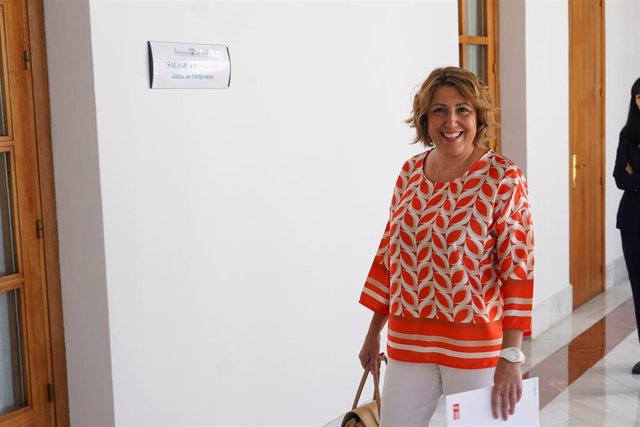 Archivo - La expresidenta de la Junta de Andalucía Susana Díaz, en una foto de archivo en el Parlamento andaluz.