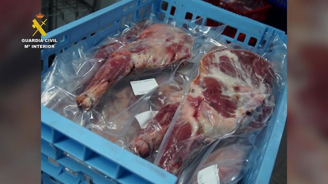 Carne intervenida en la operación 'Potacar'.