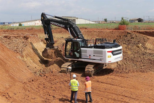 Obras del ramal técnico del tramo norte de la línea 3 del Metro de Sevilla. 