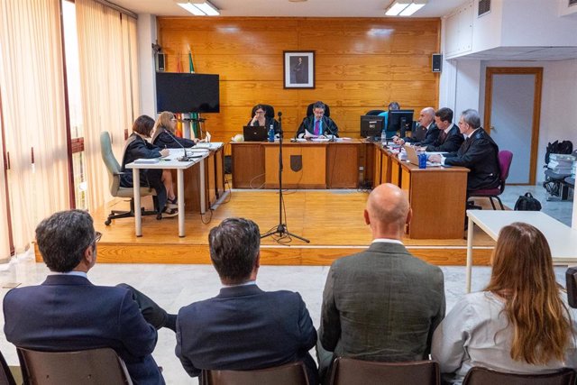 Representantes de la empresa Boliden durante el juicio en la Audiencia de Sevilla.