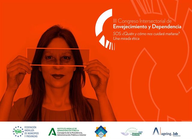 Cartel del III 'Congreso Intersectorial sobre envejecimiento y dependencia. SOS ¿quién y cómo nos cuidarán mañana?: una mirada ética', que se celebrará en Málaga en octubre de 2023.