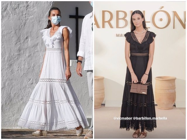 Victoria Federica ha lucido un diseño ibicenco igual, aunque en otro tono, al que la Reina Letizia lució en uno de sus posados en Mallorca en 2020