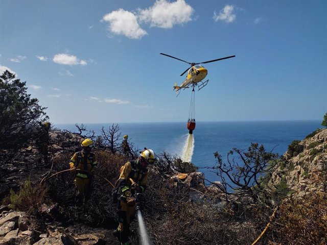 Un incendio forestal ya controlado calcina en Ibiza 0,2 hectáreas de sabinas