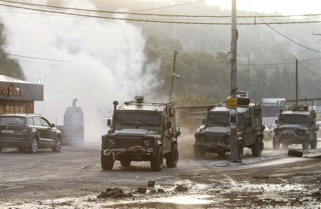 Vehículos del Ejército de Israel en Cisjordania