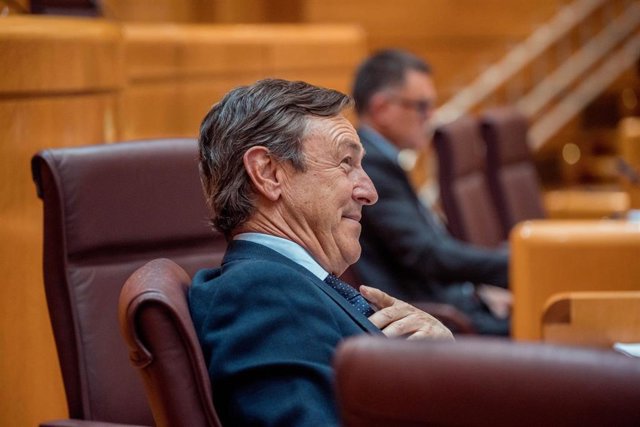 Archivo - El senador del PP, Rafael Hernando, interviene durante una sesión plenaria en el Senado, a 16 de mayo de 2023, en Madrid (España). El jefe del Ejecutivo y el líder de PP protagonizan un nuevo debate parlamentario a escasos doce días de las elecc