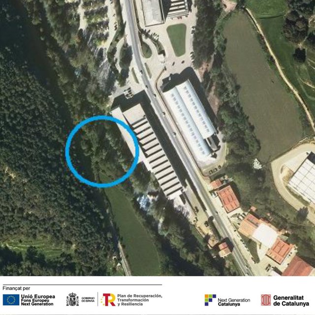 La zona donde se construirá la estación de aforo en el río Fresser