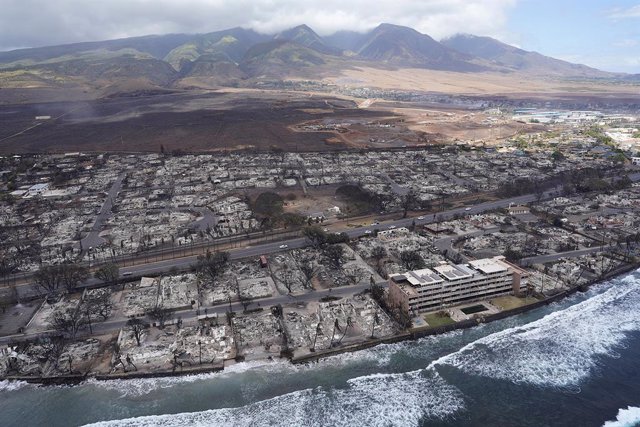 Conseqüències dels incendis forestals de Hawaii a la ciutat de Lahania, al comtat de Maui  
