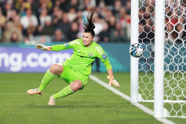 La portera de la selección sueca Zecira Musovic durante un partido del Mundial 2023