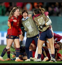Celebración de la victoria de la selección de fútbol femenina en el Mundial.
