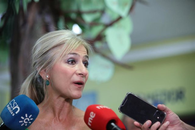 Archivo - La consejera de Desarrollo Educativo y Formación Profesional, Patricia del Pozo, atiende a los medios, foto de archivo