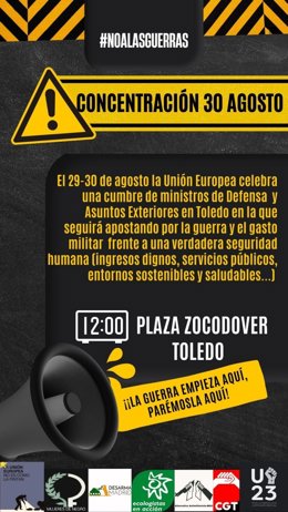 Concentración Ecologistas en Toledo #Noalasguerras