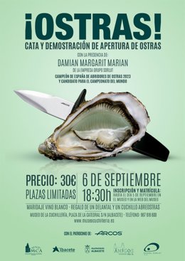 Demostración de apertura de ostras en Albacete
