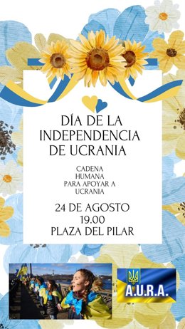 Zaragoza se sumará a la celebración del Día de la Independencia de Ucrania con una cadena humana