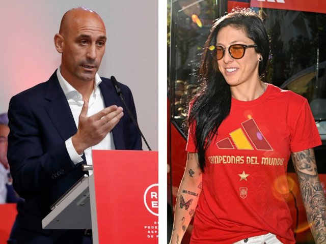 Archivo - Luis Rubiales en la Asamblea Extraordinaria de la RFEF y Jennifer Hermoso a su llegada a Madrid.