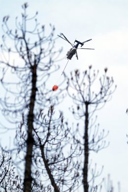 Air resources have discharged 12 million liters of water since the start of the Tenerife fire File - A helicopter works to extinguish the forest fire in the north of Tenerife, on July 24, 2022, in Tenerife, Santa Cruz de Tenerife, Canary Islands, (Spain). The forest fire that broke out on July 21 in the north of Tener