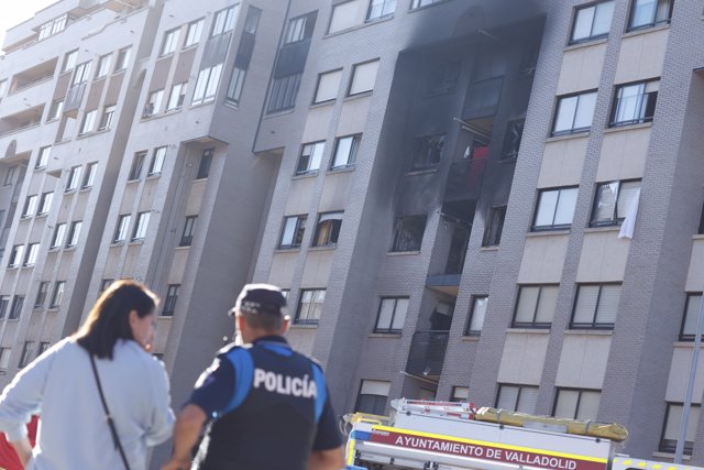 Edificio donde ha tenido lugar una explosión en una vivienda del número 23 de la calle Juan de Valladolid, a 19 de agosto de 2023, en Valladolid, Castilla y León (España). 
