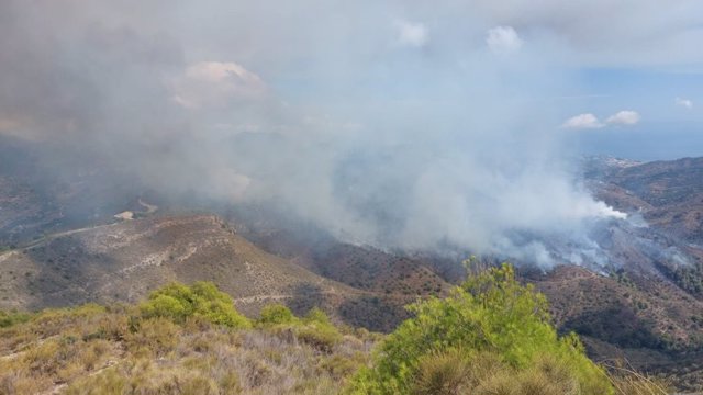 Incendio forestal declarado en término de Almuñécar