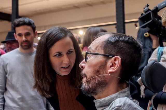 Archivo - Pablo Echenique con la secretaria general de Podemos, Ione Belarra