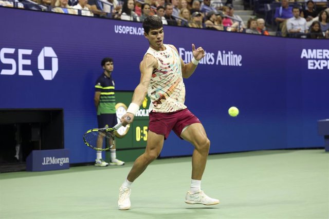 Carlos Alcaraz, durante un partido del US Open.