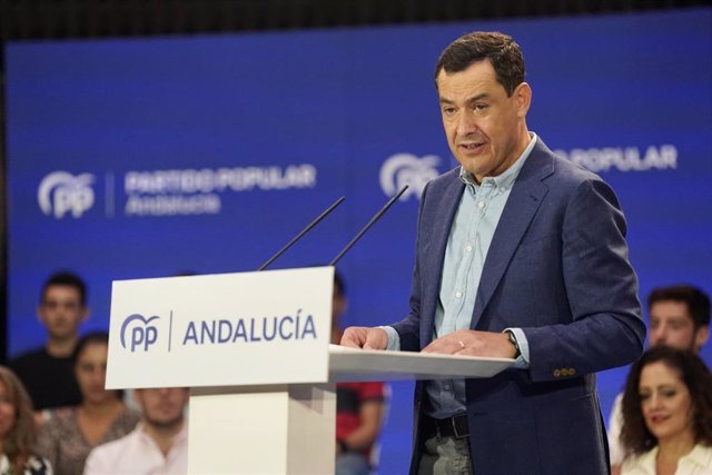 El presidente del PP-A, Juanma Moreno, durante su intervención en el acto de inicio del curso político del PP andaluz. (Foto de archivo).