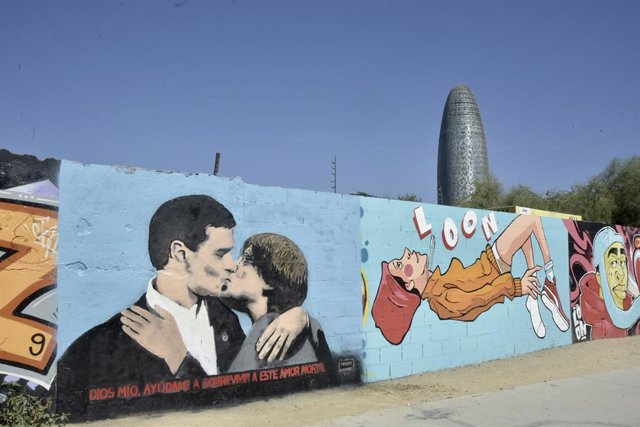 Mural de Tvboy al parc de les Glòries de Barcelona