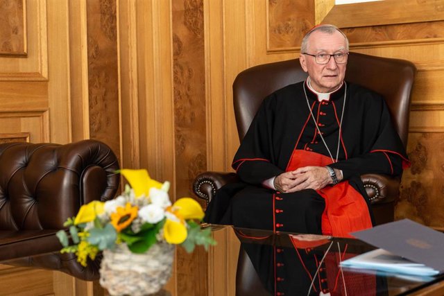 El secretario de Estado del Vaticano, Pietro Parolin, el jueves al llegar a Andorra