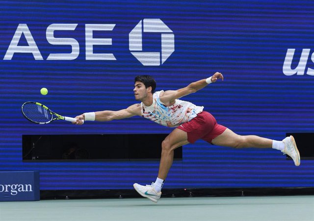 Carlos Alcaraz, durante un partido en el US Open.