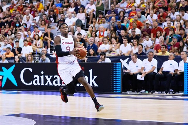 R.J. Barrett, durante un partido con la selección de Canadá.