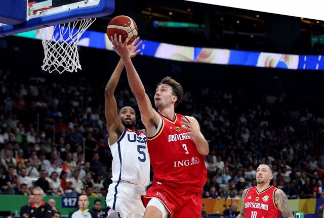 Franz Wagner, durante un partido con la selección alemana.