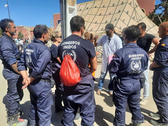 Contigente de Bomberos Unidos sin Fronteras en Marruecos.