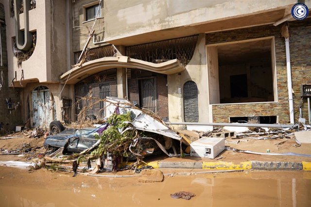 Daños materiales por las inundaciones en la ciudad de Derna, en el este de Libia, a causa del paso de la tormenta 'Daniel'