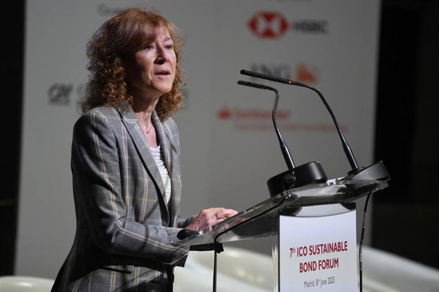 Archivo - La subgobernadora del Banco de España, Margarita Delgado, interviene durante la séptima edición del Foro ICO de Bonos Sostenibles, en el Palacio de Linares, a 8 de junio de 2023, en Madrid (España). 