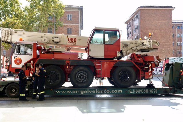 Vehículo de Bombers cedido por el Ayuntamiento de Barcelona