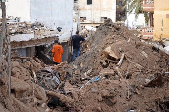 Archivo - Consecuencias de las inundaciones en la localidad libia de Derna